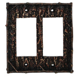 Pine Bark Double Rocker Wall Switch Plate. 4 MOQ